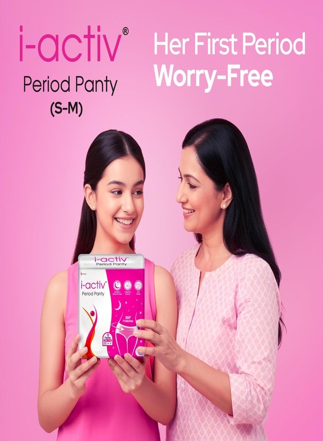 i-activ سراويل الدورة الشهرية من آي أكتيف للفتيات والسيدات | مقاس صغير | عبوة من 10 قطع | سراويل دورة شهرية للاستخدام مرة واحدة للنساء ذوات التدفق الغزير | مناسبة لأول دورة شهرية للمراهقات | حماية شاملة 360 درجة | مقاس الخصر: من 20 إلى 30 بوصة - Image 3